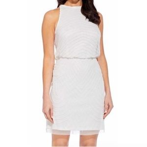 Adrianna Pappell White Beaded Dress Size 4